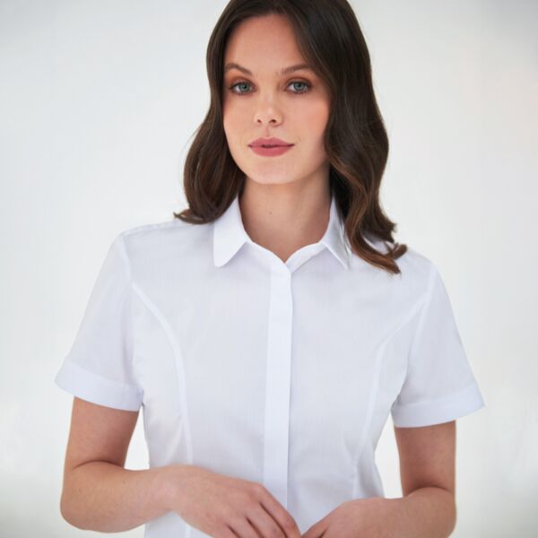 Brook Taverner Brook Taverner Ladies Soave Short Sleeve Poplin Shirt BK133 Brook Taverner Ladies Soave Short Sleeve Poplin Shirt Thumbnail