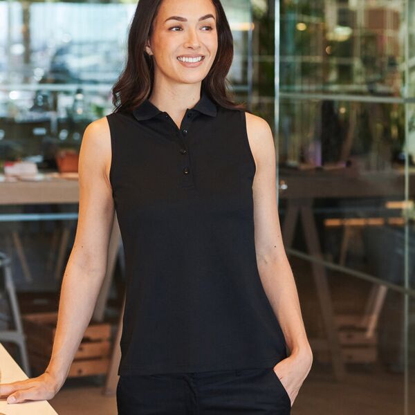 Henbury Women’s sleeveless Coolplus® polo shirt HB477 Women’s sleeveless Coolplus® polo shirt Thumbnail