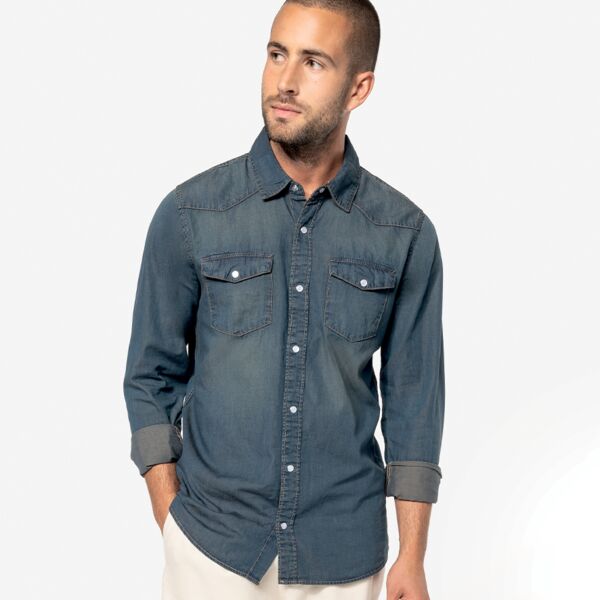 Kariban Kariban Long Sleeve Denim Shirt KB519 Kariban Long Sleeve Denim Shirt Thumbnail