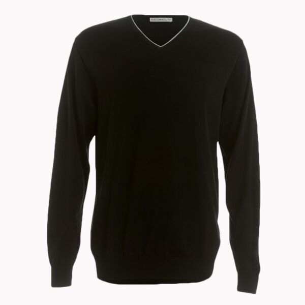 Kustom Kit Contrast Arundel V Neck Sweater Thumbnail