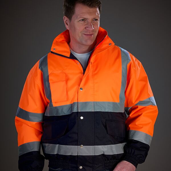 Yoko Yoko Hi-Vis Two Tone Bomber Jacket YK201 Yoko Hi-Vis Two Tone Bomber Jacket Thumbnail