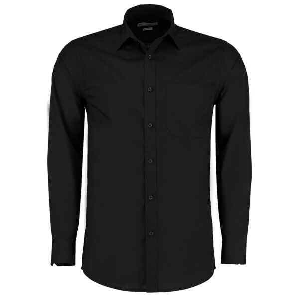 Kustom Kit Long Sleeve Business Shirt - Black M142 Long Sleeve Business Shirt - Black Thumbnail